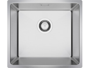 Lavello da cucina in acciaio a una vasca XL New York 50 Slim senza sgocciolatoio
