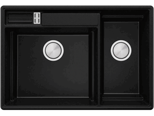 Lavello da cucina in granito a una vasca senza scolapiatti e spazio per accessori e tagliere Oslo 45 Pocket + Gratis