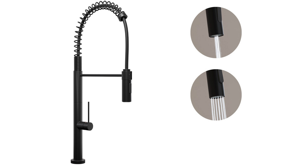 Miscelatore da cucina con bocca flessibile e 2 tipi di getto Primagran 7020