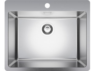 Lavello da cucina in acciaio a una vasca Ginevra 60 XL senza sgocciolatoio