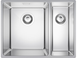Lavello da cucina in acciaio a una vasca e mezza New York 60 Slim Duo senza sgocciolatoio